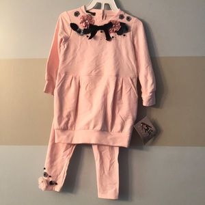 24m pink detailed fancy jump suit